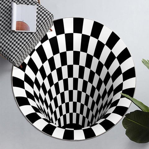 Round Checkerboard Carpet Floor Mat-HA00488-Veeddydropshipping