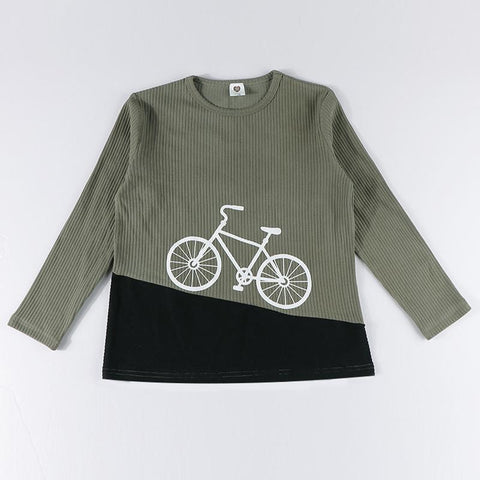 Boy and girl bike tee top kids t-shirt summer short sleeves and long-TB01116-Veeddydropshipping
