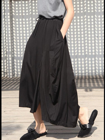 Women Loose Irregular Capri Skirt Pants-WF00645-Veeddydropshipping
