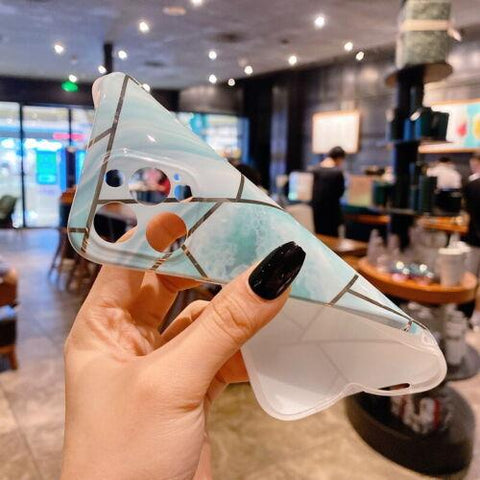 Geometry Marble Soft TPU Case Cover For iPhone 13 12 Pro Max 11 XS XR X 8 7 Plus-PA00123-Veeddydropshipping