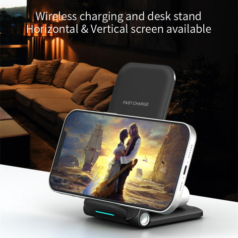 3 in 1 Wireless Charger 15W Fast Charging Dual-PA01078-Veeddydropshipping