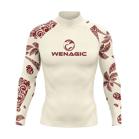 New Men Rash Guard Long Sleeves Surf Diving Swimwear Quick Dry Sunscreen Beach -OS00229-Veeddydropshipping