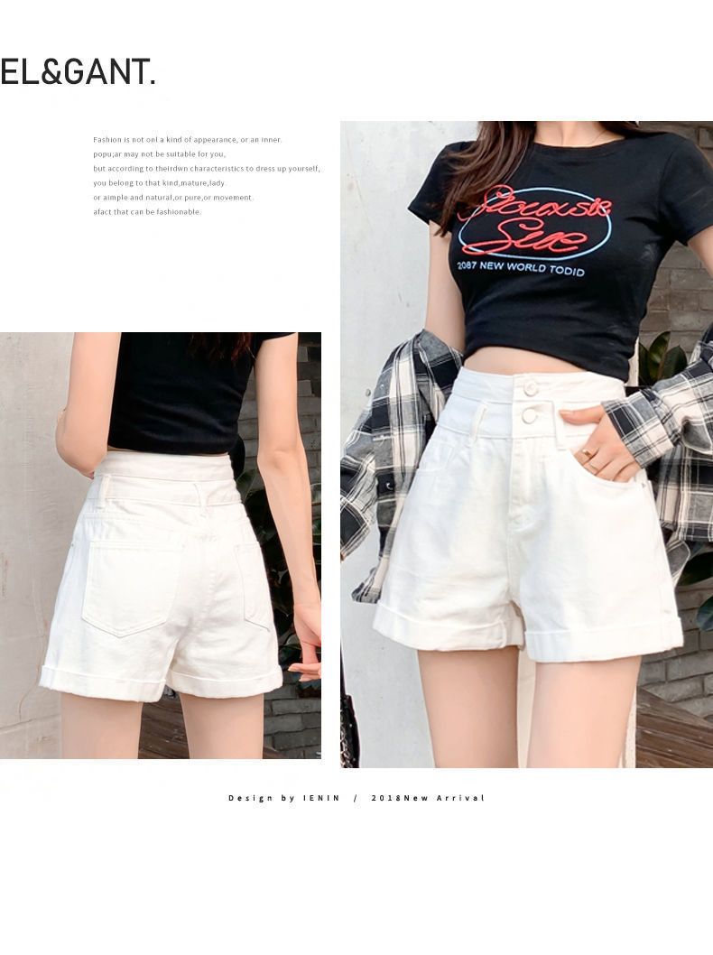 shorts women high waisted jeans streetwear-WF00070-Veeddydropshipping