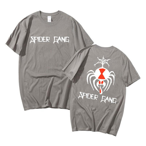 Fashion rapper Lil Darkie Spider Gang black double-sided T-shirt for men's Harajuku-Veeddydropshipping
