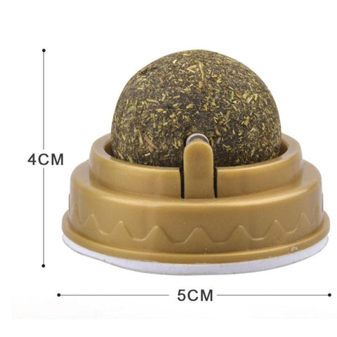 Natural Catnip Cat Wall Stick-on Ball Toy-HA01403-Veeddydropshipping
