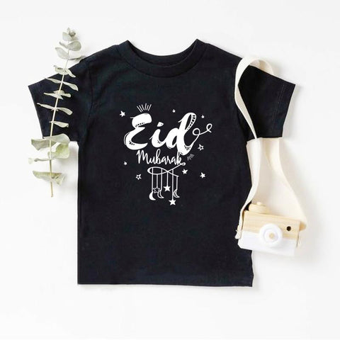 Happy Eid Print Children&#39;s Clothes Summer Boys Girls T-shirt Eid Mubarak-TB00944-Veeddydropshipping