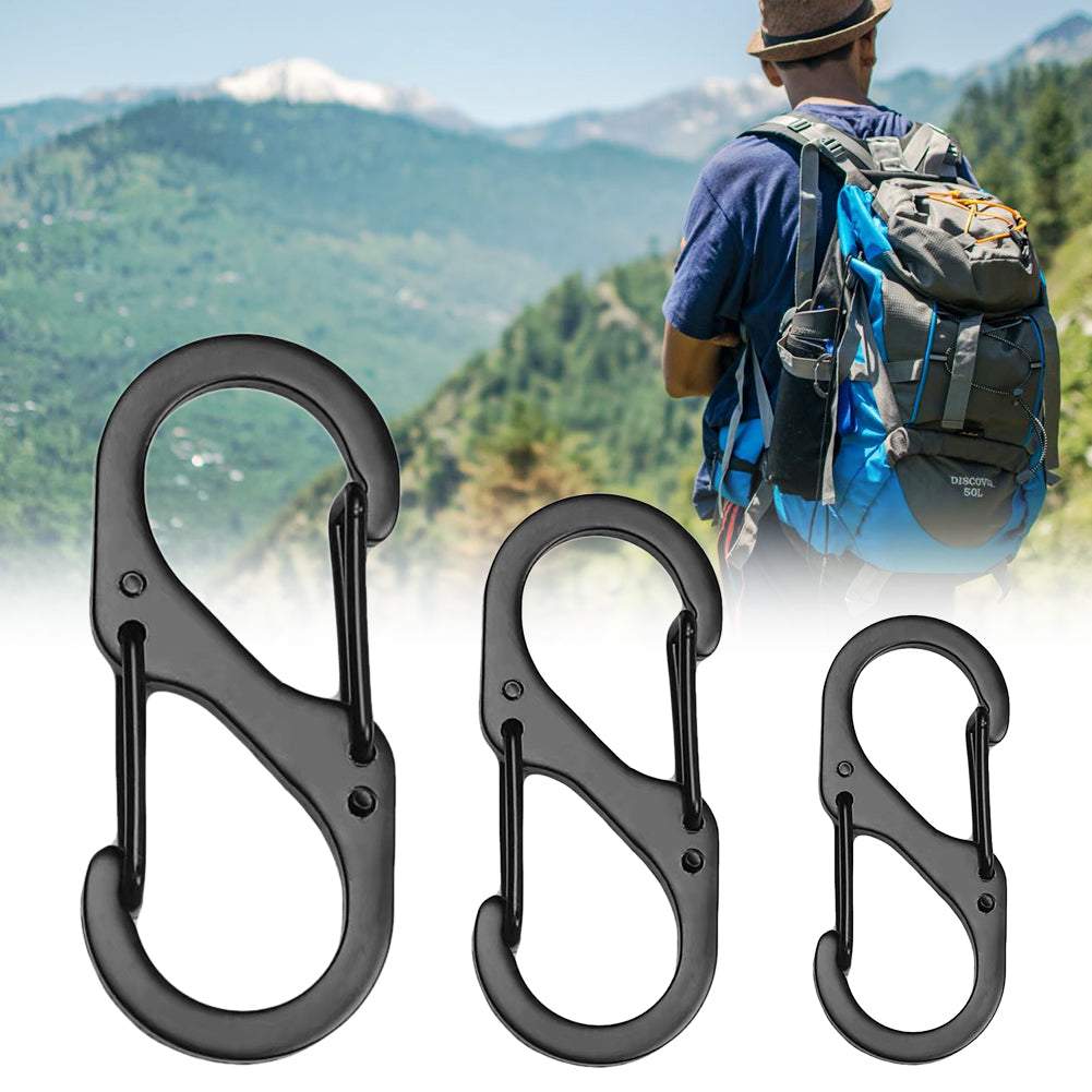 Stainless Steel Carabiner With Lock Mini Outdoor Camping-BS00756-Veeddydropshipping