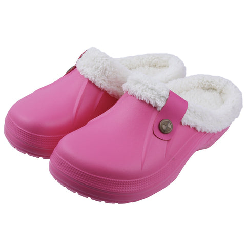 Shoes Soft Waterproof EVA Plush Slippers Female Clogs-BS01230-Veeddydropshipping