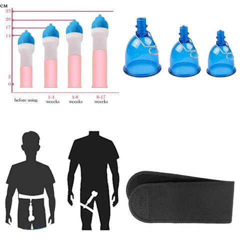 Male Penis Extender Vacuum Cup Set Glans Extension Silicone Sleeve Stretcher-BH01194-Veeddydropshipping