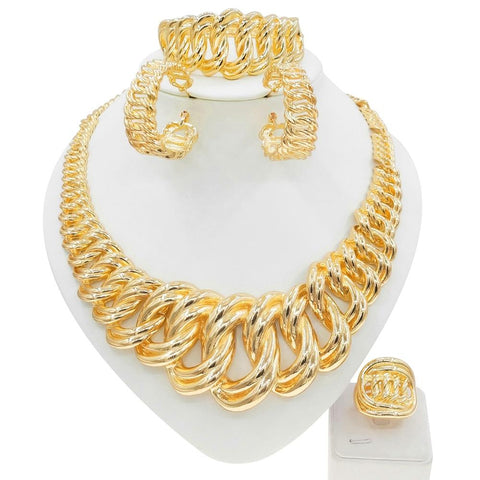Fashion Woman Necklace Jewelry Set Gold Plated Pendant Wedding -JW00331-Veeddydropshipping