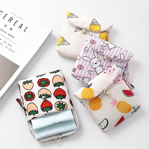 Women Small Cosmetic Bag Set Zipper Girls Mini Sanitary Napkins Makeup Lipstick Travel-PA00917-Veeddydropshipping