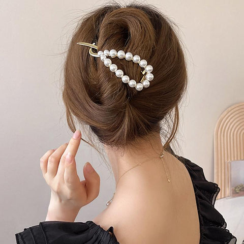 Shape Pearl Hair Claw Clip for Women Hair Bun Hairpin  -JW00484-Veeddydropshipping