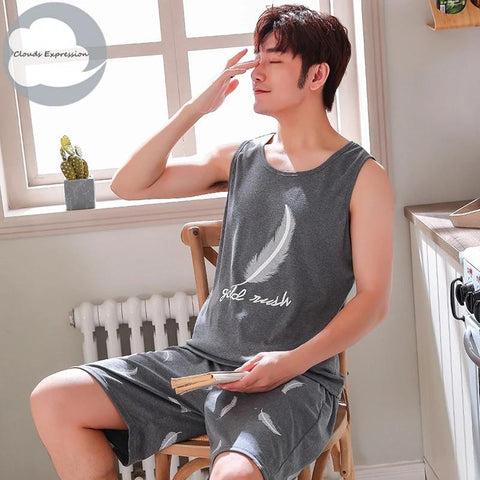 homme, manches courtes, en coton, dessin animé, ensemble décontracté, costume-MF01610-Veeddydropshipping