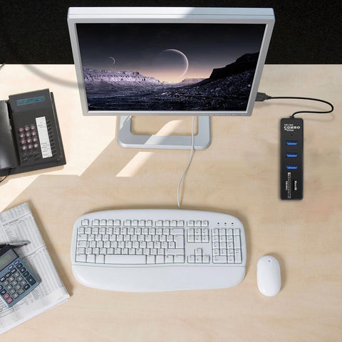 USB Combo Hub Multi USB 2.0 Hub 3 Ports Splitter-CO00118-Veeddydropshipping
