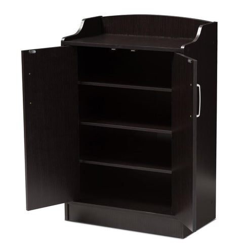 Modern Wenge Brown Shoe Cabinet-HA01570-Veeddydropshipping