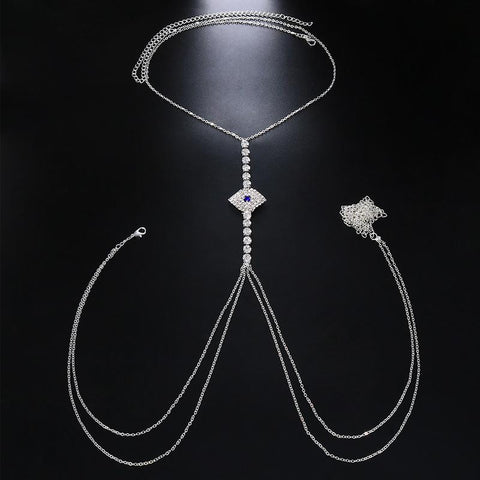 Necklace  Sexy Rhinestone Body Chain Steel Jewelry For Women-JW01374-Veeddydropshipping