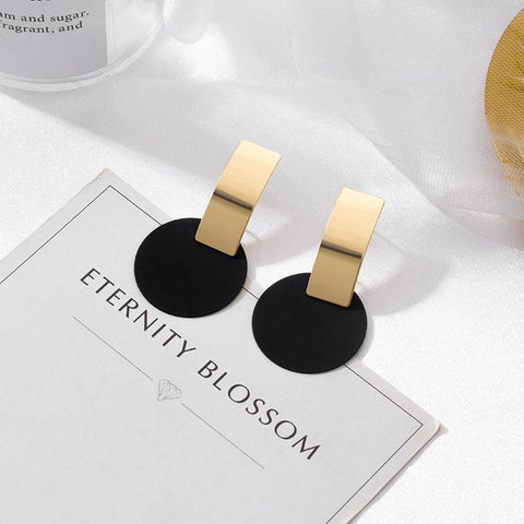 Korean Statement Earrings for women Black Cute  Trend Jewelry-JW01426-Veeddydropshipping