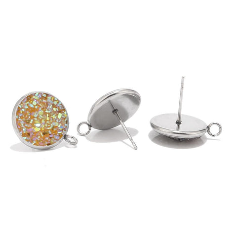 Stainless Steel Silver Resin Jewelry Findings Loop for Earring Making -JW01554-Veeddydropshipping