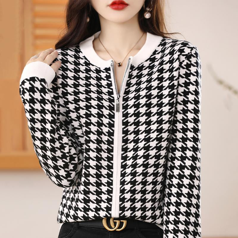 women cashmere cardigan knitted jacket-Veeddydropshipping