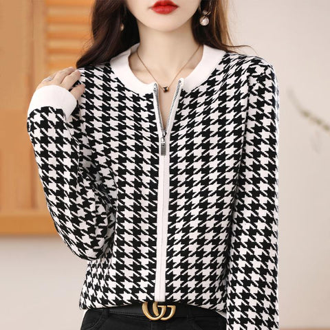 women cashmere cardigan knitted jacket-Veeddydropshipping