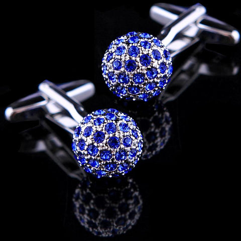 Jewelry Blue Crystal Wholesale designer  shirt cufflinks for mens -JW01317-Veeddydropshipping