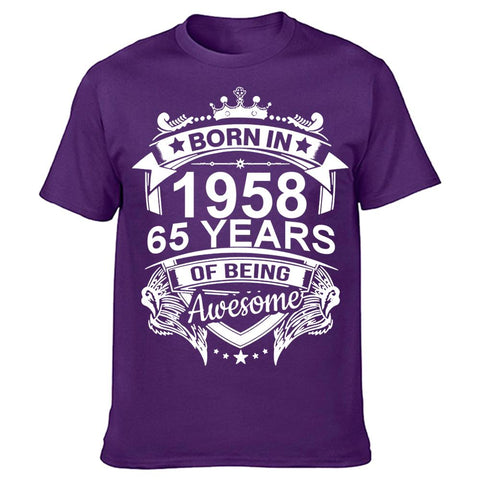 Born In 1958 65 Years Old T Shirt Graphic Cotton-MF00069-Veeddydropshipping