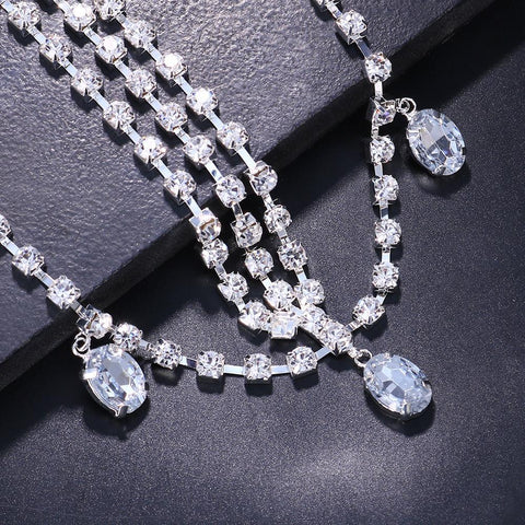 Indian Rhinestone  Water Drop Forehead Chain Headband Hair  -JW00510-Veeddydropshipping