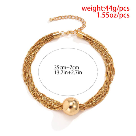 Twisted Chunky Chain Necklace for Women Jewelry -JW01187-Veeddydropshipping