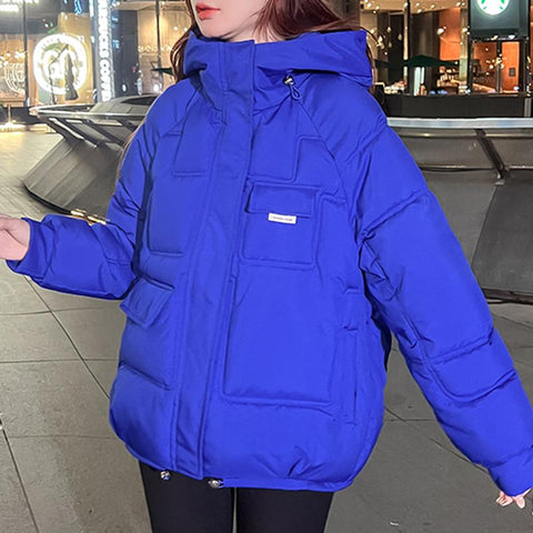 winter brief paragraph down cotton-padded jacket female-Veeddydropshipping