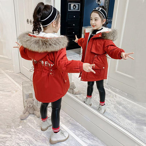 Girls Warm Coat Winter Outerwear Kid Outdoor Clothes-Veeddydropshipping