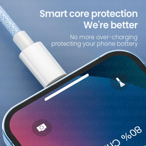 2.4A USB Fast Charging Cable For iPhone 14 13 12 11 Pro Max XS 6s 7 8 Nylon Braided Mobile Phone-PA01020-Veeddydropshipping