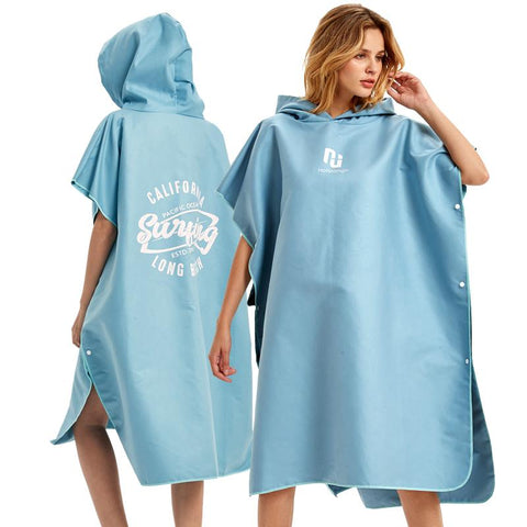Microfiber Poncho Towel Surf Beach Wetsuit Changing Bath Robe with Hood-OS00161-Veeddydropshipping