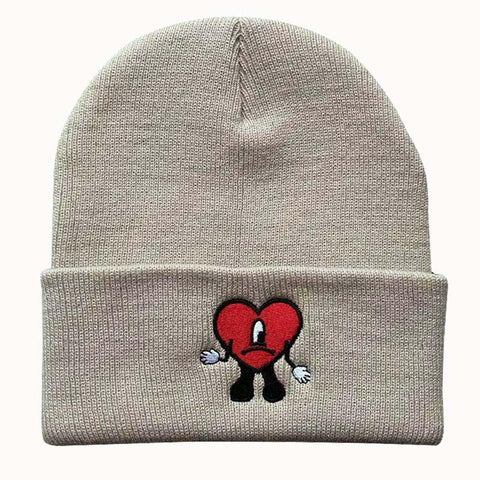 Autumn Winter Warm Hat Bad Bunny Embroidery-MF00990-Veeddydropshipping