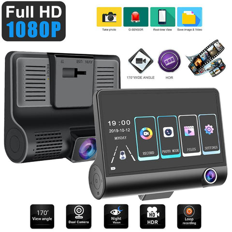 3 Lens Dash Camera 4&quot; Touch Screen Dash Cam 1080P Car Video Recorder-AM00715-Veeddydropshipping