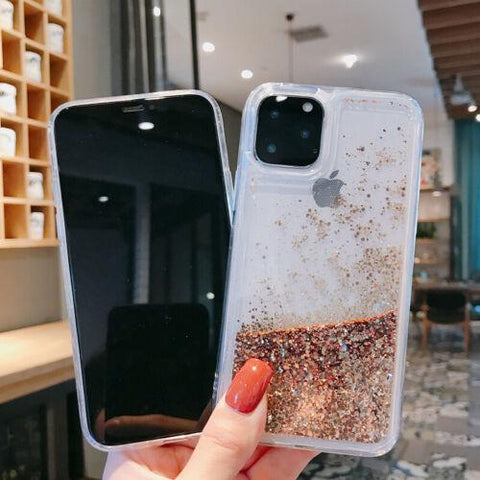 For iPhone 14 13 12 11 Pro Max XR XS X 8 Liquid Quicksand Shockproof Case Cover-PA00162-Veeddydropshipping