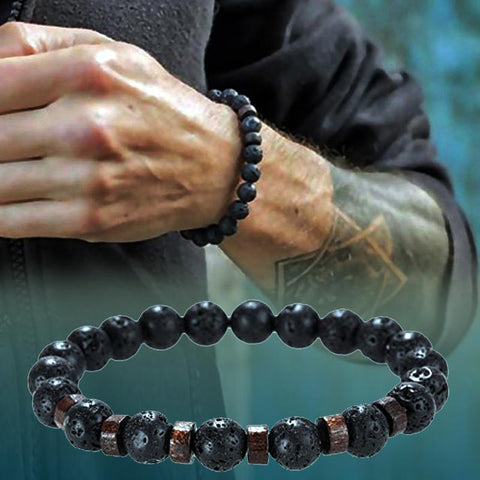 Stone  Lava  Beads Bracelet Tibetan Buddha New Bracelets -JW00262-Veeddydropshipping