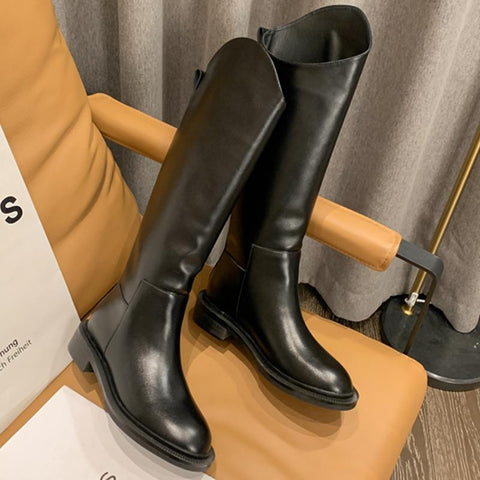Chelsea Boots Fashion Low Heels Shoes Female Slip-BS00905-Veeddydropshipping