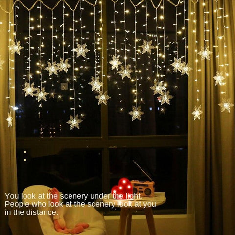 LED Curtain Snowflake String Lights Indoor&amp;Outdoor Wave Lighting-TI00912-Veeddydropshipping