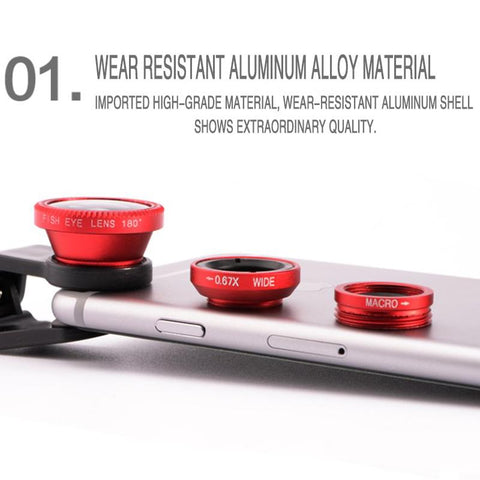3-in-1 Phone Fisheye lens 0.67x Wide Angle Zoom With Clip Universal-PA01236-Veeddydropshipping