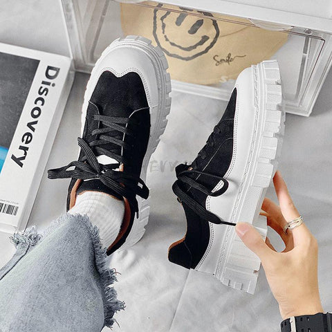 Male Sneakers Black Autumn Shoes Platform Sneakers-BS01362-Veeddydropshipping