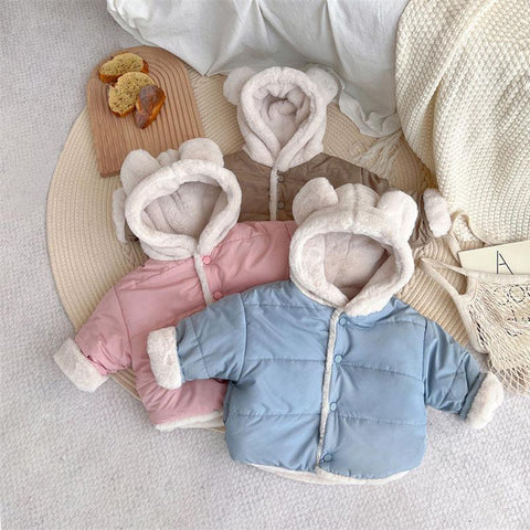Winter Children Warm Coat Plus Velvet Down Cotton Jacket-Veeddydropshipping