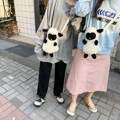 Stuffed Animal Crossbody Bags Women Fashion Winter Soft Purse-BS00165-Veeddydropshipping