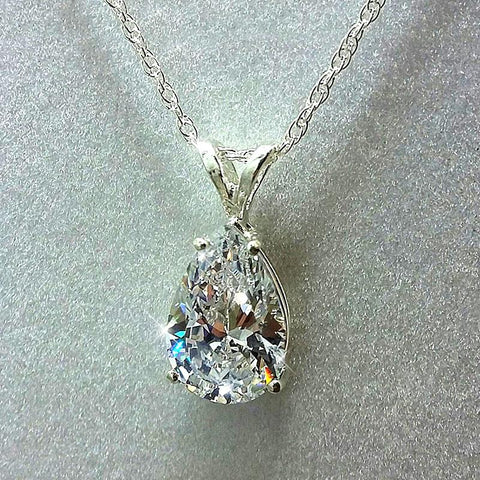 Water Drop Cubic Zirconia Crystal Women Necklace Simple -JW01344--Veeddydropshipping