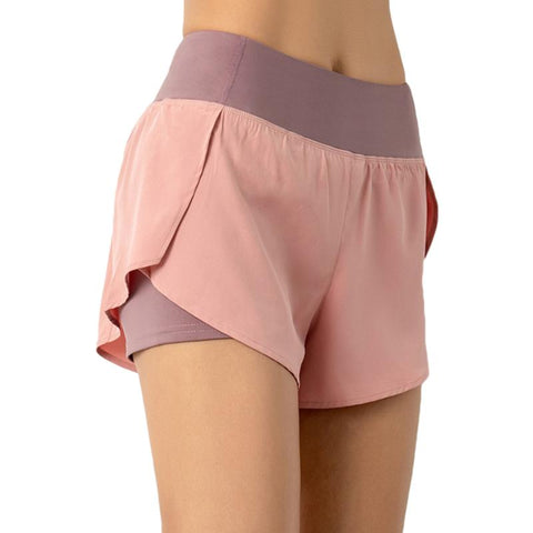 Women Gym Shorts Invisible Double Side Pocket Running Shorts Breathable Quick -OS00909-Veeddydropshipping