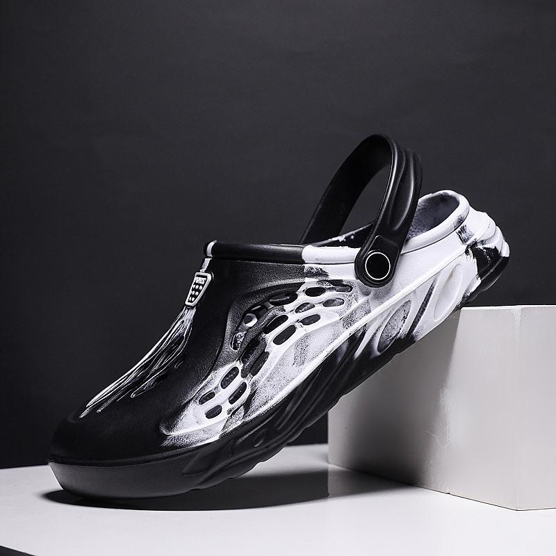 Black Men Beach Sandals Casual Outdoor Slip On Men Garden-BS01474-Veeddydropshipping