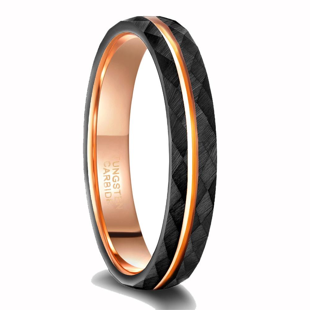 Tungsten Carbide Black Diamond Couple Engagement Ring Jewelry -JW00434-Veeddydropshipping