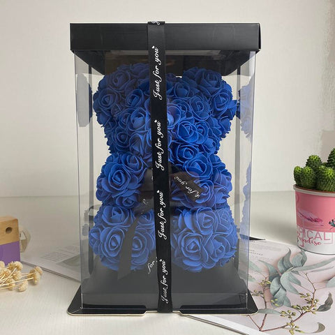 Romantic Valentine Eternal Flower Rose Bear-HA00667-Veeddydropshipping