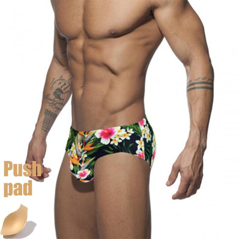 Push Pad swimwear Men Printing Bathing Suit Swimming Briefs Low Waist Swimsuit Summer -OS00064-Veeddydropshipping