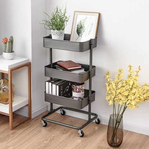 Tier Metal Rolling Utility Cart Storage-HA00899-Veeddydropshipping