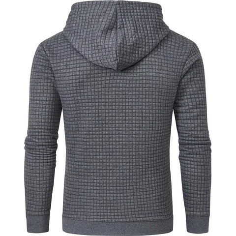 2023 Men Hoodies Long Sleeve Plaid Jacquard Pullover Drawstring Solid Tracksuit-TB01315-Veeddydropshipping